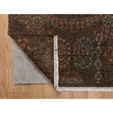 Load image into Gallery viewer, 3&#39;x4&#39; Chocolate Brown, Mamluk Design, Pure 100% Himalayan Wool, Vegetable Dyes, Hand Knotted, Mat, Oriental Rug FWR548148