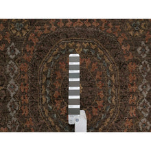 Load image into Gallery viewer, 3&#39;x4&#39; Chocolate Brown, Mamluk Design, Pure 100% Himalayan Wool, Vegetable Dyes, Hand Knotted, Mat, Oriental Rug FWR548148