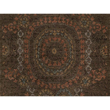Load image into Gallery viewer, 3&#39;x4&#39; Chocolate Brown, Mamluk Design, Pure 100% Himalayan Wool, Vegetable Dyes, Hand Knotted, Mat, Oriental Rug FWR548148