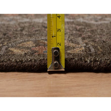 Load image into Gallery viewer, 3&#39;x4&#39; Chocolate Brown, Mamluk Design, Pure 100% Himalayan Wool, Vegetable Dyes, Hand Knotted, Mat, Oriental Rug FWR548148