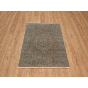 3'x4' Beaver Brown, Mamluk Design, Pure 100% Himalayan Wool, Natural Dyes, Hand Knotted, Mat, Oriental Rug FWR548154