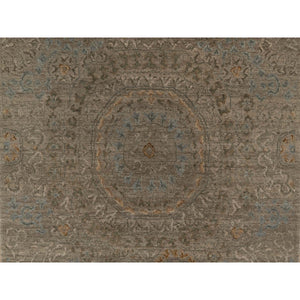 3'x4' Beaver Brown, Mamluk Design, Pure 100% Himalayan Wool, Natural Dyes, Hand Knotted, Mat, Oriental Rug FWR548154