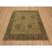 Load image into Gallery viewer, 5&#39;5&quot;x5&#39;10&quot; Peanut Brown, Botanical Design, Pure 100% Himalayan Wool, Natural Dyes, Hand Knotted, Squarish, Oriental Rug FWR548166