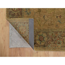 Load image into Gallery viewer, 5&#39;5&quot;x5&#39;10&quot; Peanut Brown, Botanical Design, Pure 100% Himalayan Wool, Natural Dyes, Hand Knotted, Squarish, Oriental Rug FWR548166