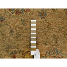 Load image into Gallery viewer, 5&#39;5&quot;x5&#39;10&quot; Peanut Brown, Botanical Design, Pure 100% Himalayan Wool, Natural Dyes, Hand Knotted, Squarish, Oriental Rug FWR548166