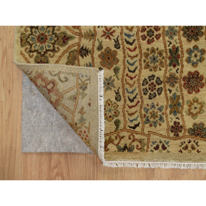 5'x8'2" Ecru Brown, Pure 100% Himalayan Wool, Floral and Botanical Design, Natural Dyes, Hand Knotted, Oriental Rug FWR548172