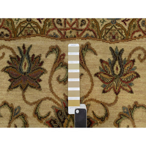 5'x8'2" Ecru Brown, Pure 100% Himalayan Wool, Floral And Botanical Design, Natural Dyes, Hand Knotted, Oriental Rug FWR548172