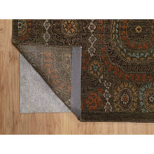 Load image into Gallery viewer, 10&#39;1&quot;x15&#39;1&quot; Mocha Brown, Hand Knotted, Mamluk Design, Pure 100% Himalayan Wool, Vegetable Dyes, Oversized, Oriental Rug FWR548178