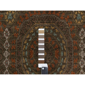 10'1"x15'1" Mocha Brown, Hand Knotted, Mamluk Design, Pure 100% Himalayan Wool, Vegetable Dyes, Oversized, Oriental Rug FWR548178