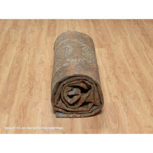 10'1"x15'1" Mocha Brown, Hand Knotted, Mamluk Design, Pure 100% Himalayan Wool, Vegetable Dyes, Oversized, Oriental Rug FWR548178
