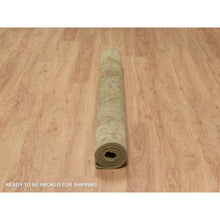 Load image into Gallery viewer, 5&#39;1&quot;x7&#39;10&quot; Olive Green, Botanical Design, Hand Knotted, Pure 100% Himalayan Wool, Vegetable Dyes, Oriental Rug FWR548184