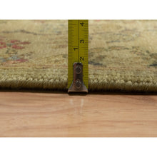 Load image into Gallery viewer, 5&#39;1&quot;x7&#39;10&quot; Olive Green, Botanical Design, Hand Knotted, Pure 100% Himalayan Wool, Vegetable Dyes, Oriental Rug FWR548184
