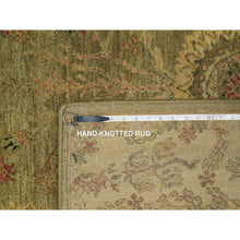 Load image into Gallery viewer, 5&#39;1&quot;x7&#39;2&quot; Chiffon White, Antiqued Fine Heriz Re-Creation, Hand Knotted, Soft Wool, Lush and Plush, Vegetable Dyes, Denser Weave, Oriental Rug FWR548370