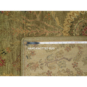 5'1"x7'2" Chiffon White, Antiqued Fine Heriz Re-Creation, Hand Knotted, Soft Wool, Lush and Plush, Vegetable Dyes, Denser Weave, Oriental Rug FWR548370