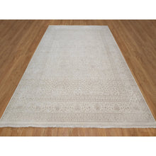 Load image into Gallery viewer, 9&#39;1&quot;x12&#39;1&quot; Alabaster White, Wool And Plant Based Silk, Light Tone On Tone With Persian Design, Thick And Plush, 200 Kpsi, Hand Knotted, Oriental Rug FWR548190
