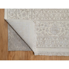 Load image into Gallery viewer, 9&#39;1&quot;x12&#39;1&quot; Alabaster White, Wool And Plant Based Silk, Light Tone On Tone With Persian Design, Thick And Plush, 200 Kpsi, Hand Knotted, Oriental Rug FWR548190