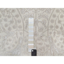 Load image into Gallery viewer, 9&#39;1&quot;x12&#39;1&quot; Alabaster White, Wool And Plant Based Silk, Light Tone On Tone With Persian Design, Thick And Plush, 200 Kpsi, Hand Knotted, Oriental Rug FWR548190