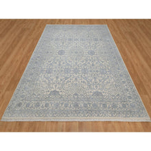 Load image into Gallery viewer, 7&#39;9&quot;x10&#39;2&quot; Chiffon White, Light Tone On Tone With Persian Design, Wool And Plant Based Silk, Thick And Plush, 200 Kpsi, Hand Knotted, Oriental Rug FWR548196