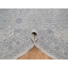 Load image into Gallery viewer, 7&#39;9&quot;x10&#39;2&quot; Chiffon White, Light Tone On Tone With Persian Design, Wool And Plant Based Silk, Thick And Plush, 200 Kpsi, Hand Knotted, Oriental Rug FWR548196