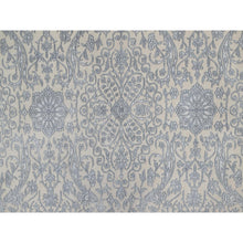 Load image into Gallery viewer, 7&#39;9&quot;x10&#39;2&quot; Chiffon White, Light Tone On Tone With Persian Design, Wool And Plant Based Silk, Thick And Plush, 200 Kpsi, Hand Knotted, Oriental Rug FWR548196