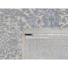 Load image into Gallery viewer, 7&#39;9&quot;x10&#39;2&quot; Chiffon White, Light Tone On Tone With Persian Design, Wool And Plant Based Silk, Thick And Plush, 200 Kpsi, Hand Knotted, Oriental Rug FWR548196