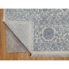 Load image into Gallery viewer, 8&#39;8&quot;x12&#39;1&quot; Chiffon White, Persian Design With Repetitive Floral Motifs, Light Tone On Tone, Wool And Plant Based Silk, Thick And Plush, 200 Kpsi, Hand Knotted, Oriental Rug FWR548202