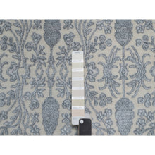 Load image into Gallery viewer, 8&#39;8&quot;x12&#39;1&quot; Chiffon White, Persian Design With Repetitive Floral Motifs, Light Tone On Tone, Wool And Plant Based Silk, Thick And Plush, 200 Kpsi, Hand Knotted, Oriental Rug FWR548202