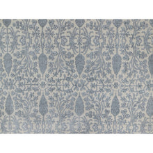Load image into Gallery viewer, 8&#39;8&quot;x12&#39;1&quot; Chiffon White, Persian Design With Repetitive Floral Motifs, Light Tone On Tone, Wool And Plant Based Silk, Thick And Plush, 200 Kpsi, Hand Knotted, Oriental Rug FWR548202