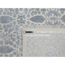 Load image into Gallery viewer, 8&#39;8&quot;x12&#39;1&quot; Chiffon White, Persian Design With Repetitive Floral Motifs, Light Tone On Tone, Wool And Plant Based Silk, Thick And Plush, 200 Kpsi, Hand Knotted, Oriental Rug FWR548202