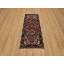 Load image into Gallery viewer, 2&#39;7&quot;x6&#39;1&quot; Brick Red, Antiqued Fine Heriz Re-creation, Denser Weave, Vegetable Dyes, Lush And Plush, 100% Wool, Hand Knotted, Runner, Oriental Rug FWR548208