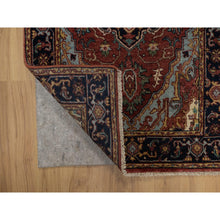 Load image into Gallery viewer, 2&#39;7&quot;x6&#39;1&quot; Brick Red, Antiqued Fine Heriz Re-creation, Denser Weave, Vegetable Dyes, Lush And Plush, 100% Wool, Hand Knotted, Runner, Oriental Rug FWR548208