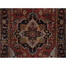 Load image into Gallery viewer, 2&#39;7&quot;x6&#39;1&quot; Brick Red, Antiqued Fine Heriz Re-creation, Denser Weave, Vegetable Dyes, Lush And Plush, 100% Wool, Hand Knotted, Runner, Oriental Rug FWR548208