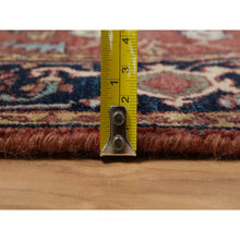 Load image into Gallery viewer, 2&#39;7&quot;x6&#39;1&quot; Brick Red, Antiqued Fine Heriz Re-creation, Denser Weave, Vegetable Dyes, Lush And Plush, 100% Wool, Hand Knotted, Runner, Oriental Rug FWR548208