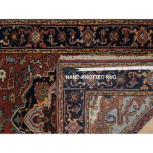 Load image into Gallery viewer, 2&#39;7&quot;x6&#39;1&quot; Brick Red, Antiqued Fine Heriz Re-creation, Denser Weave, Vegetable Dyes, Lush And Plush, 100% Wool, Hand Knotted, Runner, Oriental Rug FWR548208