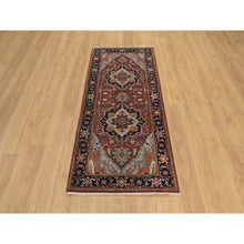 Load image into Gallery viewer, 2&#39;7&quot;x6&#39;2&quot; Ochre Red, Antiqued Fine Heriz Re-Creation, Denser Weave, 100% Wool, Hand Knotted, Lush and Plush, Vegetable Dyes, Runner, Oriental Rug FWR548214