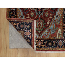 Load image into Gallery viewer, 2&#39;7&quot;x6&#39;2&quot; Ochre Red, Antiqued Fine Heriz Re-Creation, Denser Weave, 100% Wool, Hand Knotted, Lush and Plush, Vegetable Dyes, Runner, Oriental Rug FWR548214