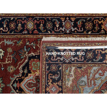 Load image into Gallery viewer, 2&#39;7&quot;x6&#39;2&quot; Ochre Red, Antiqued Fine Heriz Re-Creation, Denser Weave, 100% Wool, Hand Knotted, Lush and Plush, Vegetable Dyes, Runner, Oriental Rug FWR548214