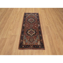 Load image into Gallery viewer, 2&#39;7&quot;x6&#39;1&quot; Auburn Red, Antiqued Fine Heriz Re-creation, Denser Weave, Vegetable Dyes, Lush And Plush, 100% Wool, Hand Knotted, Runner, Oriental Rug FWR548220