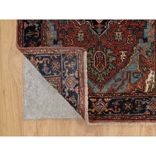 Load image into Gallery viewer, 2&#39;7&quot;x6&#39;1&quot; Auburn Red, Antiqued Fine Heriz Re-creation, Denser Weave, Vegetable Dyes, Lush And Plush, 100% Wool, Hand Knotted, Runner, Oriental Rug FWR548220