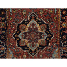 Load image into Gallery viewer, 2&#39;7&quot;x6&#39;1&quot; Auburn Red, Antiqued Fine Heriz Re-creation, Denser Weave, Vegetable Dyes, Lush And Plush, 100% Wool, Hand Knotted, Runner, Oriental Rug FWR548220