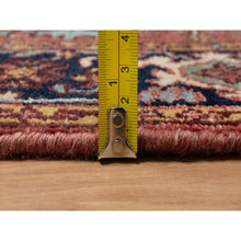Load image into Gallery viewer, 2&#39;7&quot;x6&#39;1&quot; Auburn Red, Antiqued Fine Heriz Re-creation, Denser Weave, Vegetable Dyes, Lush And Plush, 100% Wool, Hand Knotted, Runner, Oriental Rug FWR548220