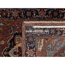 Load image into Gallery viewer, 2&#39;7&quot;x6&#39;1&quot; Auburn Red, Antiqued Fine Heriz Re-creation, Denser Weave, Vegetable Dyes, Lush And Plush, 100% Wool, Hand Knotted, Runner, Oriental Rug FWR548220