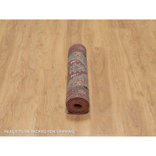 Load image into Gallery viewer, 2&#39;8&quot;x6&#39;2&quot; Brick Red, Antiqued Fine Heriz Re-creation, Hand Knotted, Plush And Lush, Denser Weave, Vegetable Dyes, Soft Wool, Oriental, Runner, Rug FWR548226