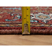 Load image into Gallery viewer, 2&#39;8&quot;x6&#39;2&quot; Brick Red, Antiqued Fine Heriz Re-creation, Hand Knotted, Plush And Lush, Denser Weave, Vegetable Dyes, Soft Wool, Oriental, Runner, Rug FWR548226