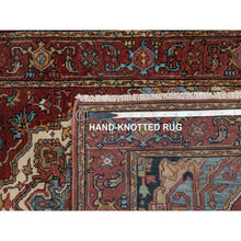 Load image into Gallery viewer, 2&#39;8&quot;x6&#39;2&quot; Brick Red, Antiqued Fine Heriz Re-creation, Hand Knotted, Plush And Lush, Denser Weave, Vegetable Dyes, Soft Wool, Oriental, Runner, Rug FWR548226
