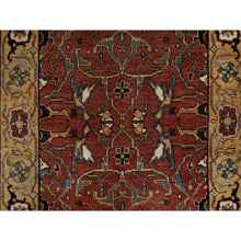 Load image into Gallery viewer, 2&#39;6&quot;x6&#39;1&quot; Auburn Red, Antiqued Fine Heriz Re-creation, Hand Knotted, All Over Pattern, 100% Wool, Vegetable Dyes And Denser Weave, Lush And Plush, Soft Pile, Runner, Oriental Rug FWR548244