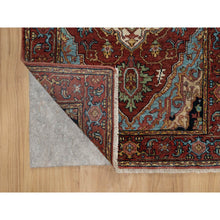Load image into Gallery viewer, 2&#39;8&quot;x6&#39;3&quot; Barn Red, Antiqued Fine Heriz Re-creation, Hand Knotted, Soft Wool, Plush And Lush, Denser Weave, Vegetable Dyes, Oriental, Runner, Rug FWR548250