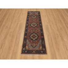 Load image into Gallery viewer, 2&#39;7&quot;x8&#39;1&quot; Chili Oil Red, Antiqued Fine Heriz Re-creation, Vegetable Dyes, Lush And Plush, Denser Weave, 100% Wool, Hand Knotted, Runner, Oriental Rug FWR548268