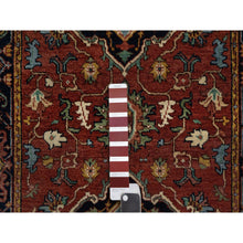 Load image into Gallery viewer, 2&#39;7&quot;x8&#39;1&quot; Chili Oil Red, Antiqued Fine Heriz Re-creation, Vegetable Dyes, Lush And Plush, Denser Weave, 100% Wool, Hand Knotted, Runner, Oriental Rug FWR548268