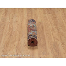 Load image into Gallery viewer, 2&#39;7&quot;x8&#39;1&quot; Chili Oil Red, Antiqued Fine Heriz Re-creation, Vegetable Dyes, Lush And Plush, Denser Weave, 100% Wool, Hand Knotted, Runner, Oriental Rug FWR548268